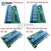 DC 12V/24V 8 CH DIN35 C45 DIN Rail Box UART RS485 Relay Module Modbus RTU Switch