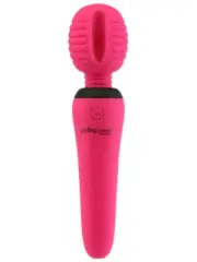 BMS Factory Palm Power Groove Mini Wand Rechargeable Vibrator Fuchsia