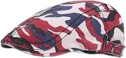 [Fasbys] Newsboy Cap Hat Mens Ivy Cabbie Hunting Military Hats Camouflage Peaked Golf Hat Flat Driving Cap, Style0413-r, One Size