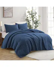 Unikome Luxurious Reversible Velvet Coverlet Set King NoColor