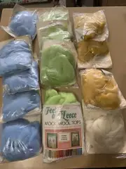 Mixed Lot Of 13 Packages Feel O' Fleece 100% Soft Acrylic Mock Wool Fiber