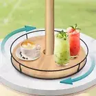 12" Lazy Susan with Umbrella Hole for Outdoor Patio Table - 360° Rotation Iro...