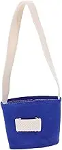 HEALLILY Canvas Handbag Style Reusable Coffee Mug Sleeve Cold Drink Carrier Strap Blue