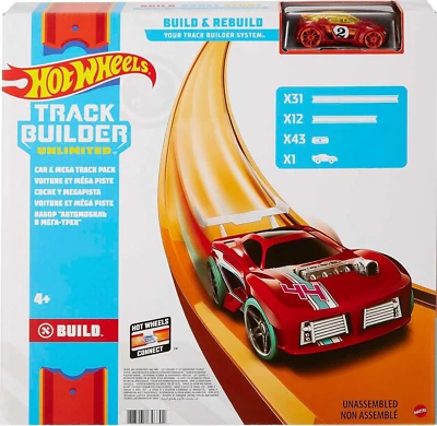 Toy Car Mega Track Set Pack, 87 Component Building Parts for 40-Ft