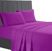 AATH COLLECTION Egyptian Cotton Flat Sheets, 200 Thread Count Single, Double, King, Super King Flat Bed Sheets, Soft & Fade Resistant (Single, Fuchsia)