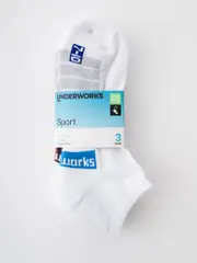 Underworks 3pk Socks Low Cut White