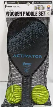 Franklin Pickleball - Wooden Paddle & Ball Set - x2 Rackets & x2 Balls
