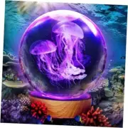 Large Crystal Ball 3D Lamp, 3.15 inch K9 Crystal Lamp 7 Color Jellyfish