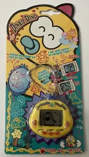 Original RakuRaku DinoKun YELLOW Dinkie Dino Electronic Virtual Pet TK-910 NEW
