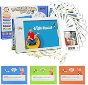 STEVE and MAGGIE Kids Learning Tablet Educational Learning Pad 60 Double-Sides Cards for Toddlers Over 3 Years Old