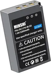 MINSHI BLS-50, BLS-5 Replacement Battery Compatible with Olympus E-PM2 【7.6V 2200mAh】 High Performance Compatible Camera Battery 2023LF