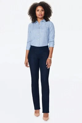 Small Sculpt Her by NYDJ Pull On Strigh Leg Dark Blue Wash Stretch jeans