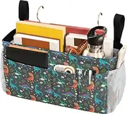Bedside Storage Caddy For Dorm Hanging Bag For Baby Bed for Bunk and Hospital Beds,Dorm Rooms Bed Rails Baby Dinosaur Pattern Colorful