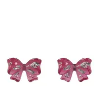 在飛比找環球Online優惠-【COACH】彩色玻璃鑲飾蝴蝶結造型針式耳環(粉紅色)
