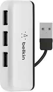 Belkin USB 2.0 4 Port Travel Hub - Non Powered F4U021bt White/Black