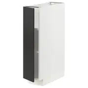 METOD base cabinet with shelves, white/Nickebo matt anthracite, 20x60x80 cm