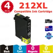 4x Compatible Ink Cartridge Black 212XL 212 XL For Epson WF-2810 WF-2830 WF-2850