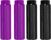 uxcell Bike Pegs Fit 3/8 Inch Axles, 4 Pack Aluminum Alloy Anti-Skid Lead Foot Bicycle Peg Back Seat Stands for BMX Mountain Dirt Bike Cycling Rear Stunt Pegs, Purple/Black