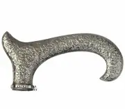 Antique Victorian Vintage Derby Fritz Silver Brass Handle For Walking Cane Stick