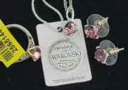 Swarovski STS .925 Sterling Ring Necklace Earrings Matching Set NWT