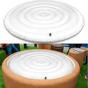 Wenqik 5.4 Feet Inflatable Hot Tub Cover Insulated Hot Tub Lid Foldable Spa Cover Hot Tub Enclosure Protective Rain Overflow Energy Saving Lid for Outdoor Inflatable Hot Tubs (Round)