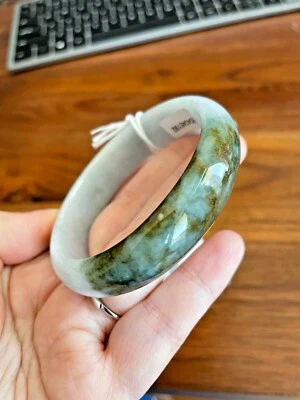 100% Untreated Genuine Grade A Jade Bangle Jadeite Bracelet 純天然翡翠A貨手鐲 54mm