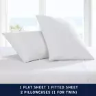 Solid White 1-Piece Percale Cotton T-200 Twin Fitted Sheet