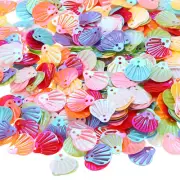 Total 90Gram Sequins for Crafts, 3Pack Colored Sequin and Spangles, Little Shell