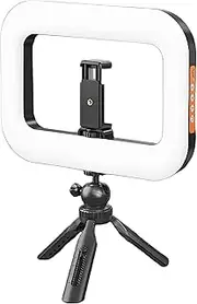 Phone Light for Video Recording | Portable Rechargeable Ring Light - Adjustable Camera & Photo Lighting for Photography Streaming Studio Filming