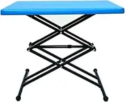NR Industries Multi Utility Purpose Scissors Tables Portable | Adjustable Scissors Table | Rectangular Folding Scissors Table | Multi-Purpose Plastic Scissors Table for Study,Dining & Outdoor (Blue)