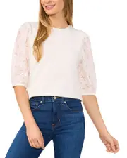 CeCe Floral Embroidered Top