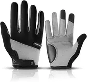 [Generic] Bike Gloves for Men Cycling | Winter Gloves for Men Cold Weather - Outdoor Waterproof Warm Glove with Finger Touch, Thermal Gloves for Cold Weather