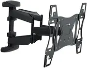 32-70 Inch Retractable Dual Arm Full Motion Tv Wall Mount with Plastic Cover Tilt Swivel Screen Bracket Stand Plasma Holder