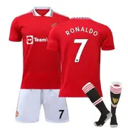 Nevenka RONALDO #7 Manchester United F.C Home Jersey 2022/23 Soccer Jersey Set For Adult Kids 2XL