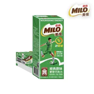 【MILO 美祿】巧克力麥芽牛奶飲品198ml x24入/箱(經典原味;保久乳)