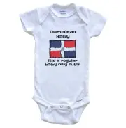 Dominican Baby Like A Regular Baby Only Cuter Dominican Republic Flag Bodysuit