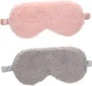 SHERCHPRY 1set Plush Eye Mask Sleep Mask Sleep Blinders Blocking Sleep Eye Mask Weighted Eye Mask for Side Sleeping Cooling Eye Mask Sleeper Blackout Sleeping Mask Fluffy Satin 2pcs