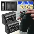 2X NP-FW50 Battery + Dual Charger For Sony Alpha A6500 A7II A7S NEX-5K DSC-RX10