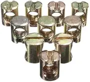 COMPANY LILI 10 pcs M8 Barrel Bolts Cross Dowel Slotted Furniture Nut for Beds Crib Chairs