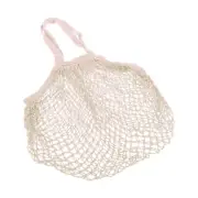 Sachi Cotton String/Mesh Long Handle Eco-Friendly Reusable Grocery Bag Natural