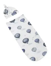 [Snuggle Hunny] Cloud Chaser Organic Snuggle Swaddle and Beanie Set in Multi