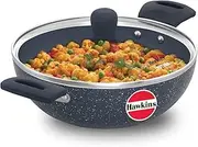 [HAWKINS] Ceramic Nonstick 2.5 Litre Deep Kadhai, Induction Deep Fry Pan with Glass Lid, Granite Kadai (ICK25G)