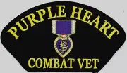 PURPLE HEART COMBAT VET HAT EMBLEM MILITARY VETERAN UNIFORM IRON ON PATCH EE-259