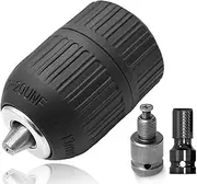 [Nasml] 2-13mm Keyless Drill Chuck Adapter,1/2-20UNF 1/2” Socket Square Female Adapter,1/2" Drive Female to 1/4" Hex Converter,for Dewalt/Milwaukee/Makita/Bosch/Ryobi/Black Decker Impact Wrench