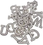 Hohopeti 26pcs Alphabet Rhinestone Patches DIY Sewing Repair Patches for Clothing Jeans Bags and Backpacks Durable Chic Appliques for Mending and Decorating Your Wardrobe