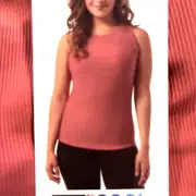 32 Degrees Cool Tank Womens L Slate Rose Built In Bra Ribbed High Neck Stretch