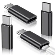 4 Pack Lightning to USB C Adapter for iPhone 15/16 Pro/16 Pro Max/Plus, Black