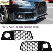 2x Fits For Audi A4 B8 09-11 Honeycomb Fog Light Mesh Grill Grille RS4 Style New (for: Audi)