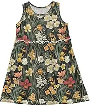 [Caihoyu] Toddler Girls Dresses Baby Girls Swing Casual Play Dresses Party Gift Clothes Outfit, Multicolor15, 4 Years