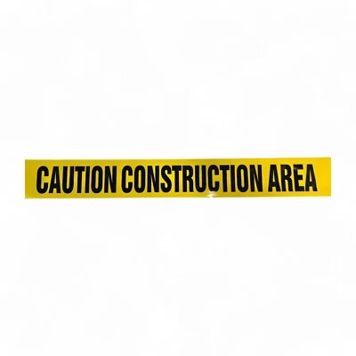 Barricade Tape, 3 in. x 1000 ft. Roll, Yellow, "CAUTION CONSTRUCTION AREA"